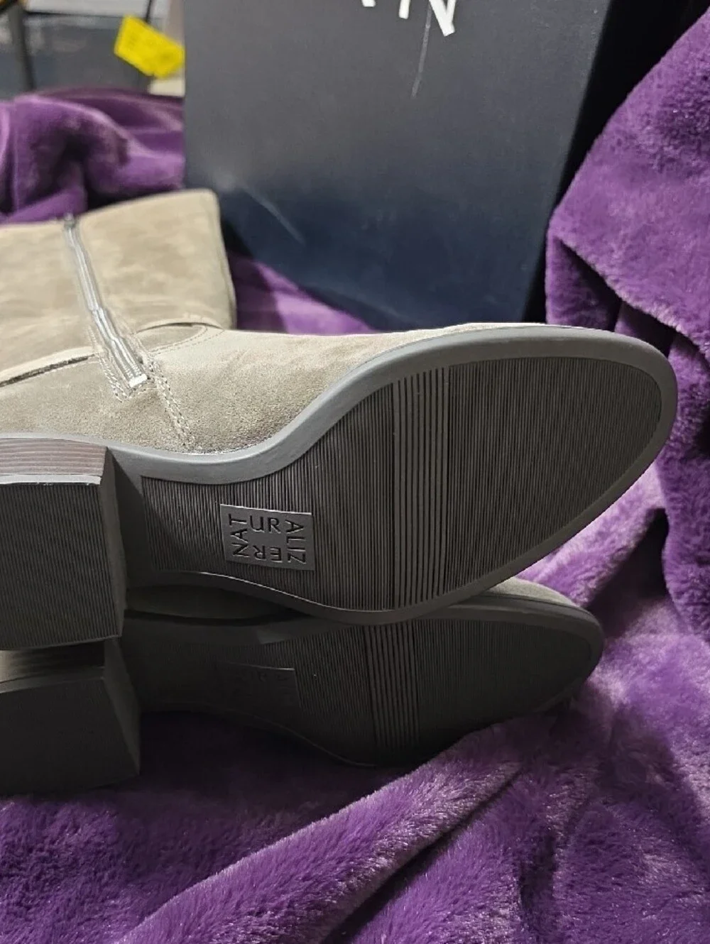 Naturalizer Taupe Suede Knee Boots with Ankle Buckle Sz 8 BOX INCLUDED